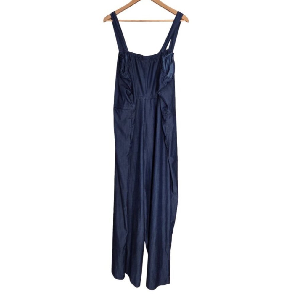 Women's - Lane Bryant Chambray Sleeveless Belted Zip-Front Jumpsuit, Size 24 L - Picture 9 of 14